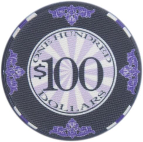 Brybelly Scroll Poker Chip Lightweight 10-gram Casino Grade Ceramic – Pack of 50 ($100 Black) in Saudi Arabia