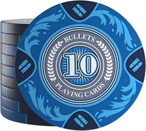 رقائق لعبة البوكر الطينية من Bullets - بناء طين متين لألعاب البوكر الاحترافية والمنزلية - مثالية لتكساس هولديم وليالي الألعاب - مجموعة من 20 سلسلة توني بقيمة 1 in Kuwait