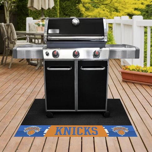 FANMATS 14214 New York Knicks Vinyl Grill Mat - 26in. x 42in. - Deck Patio Protective Mat | Oil, flame, and UV resistant in Saudi Arabia