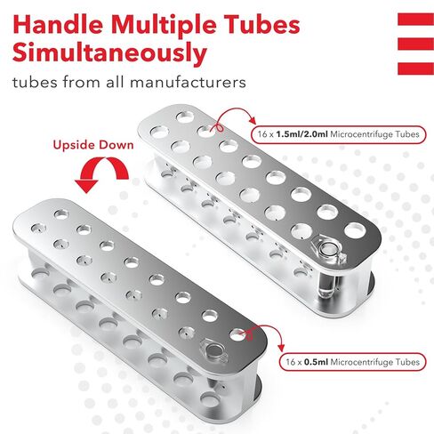 4E's USA 16-Tube Magnetic Separation Rack, Aluminum Magnetic Bead Rack Separator for DNA RNA Purification for 0.5ml, 1.5ml and 2.0ml Microcentrifuge Tubes in Kuwait