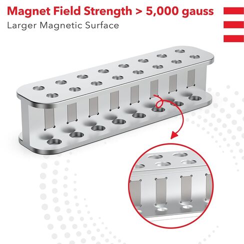4E's USA 16-Tube Magnetic Separation Rack, Aluminum Magnetic Bead Rack Separator for DNA RNA Purification for 0.5ml, 1.5ml and 2.0ml Microcentrifuge Tubes in Kuwait