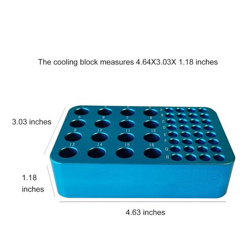 رف أنبوب الطرد المركزي من الألومنيوم، رف أنبوب PCR، صندوق ثلج معدني بدرجة حرارة منخفضة، لأنبوب طرد مركزي 1.5 مل أو 2.0 مل وأنبوب PCR 0.2 مل (48 بئرًا) (أزرق) in Kuwait