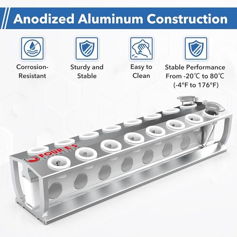 FOUR E'S SCIENTIFIC Magnetic Bead Rack Separator, Aluminum 16-Well Magnetic Separation Rack in Kuwait