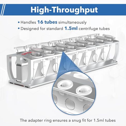 FOUR E'S SCIENTIFIC Magnetic Bead Rack Separator, Aluminum 16-Well Magnetic Separation Rack in Kuwait
