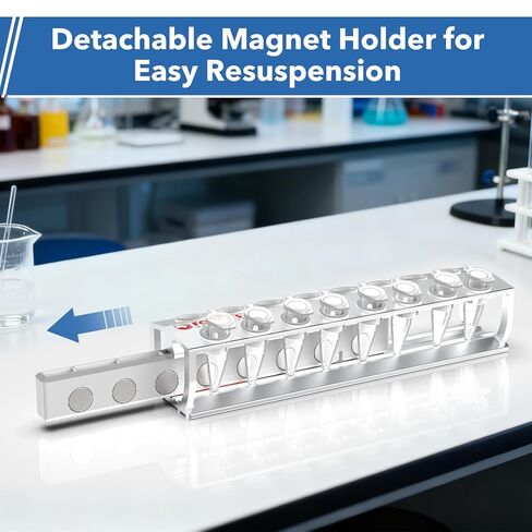 FOUR E'S SCIENTIFIC Magnetic Bead Rack Separator, Aluminum 16-Well Magnetic Separation Rack in Kuwait