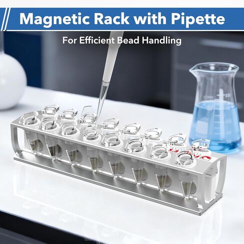 FOUR E'S SCIENTIFIC Magnetic Bead Rack Separator, Aluminum 16-Well Magnetic Separation Rack in Kuwait