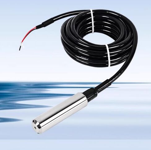INTBUYING Water Level Sensor 0-65FT Cable 4-20mA Submersible Liquid Level Sensor Throw in Type IP68 24-32VDC for Well Tank Pool in Saudi Arabia