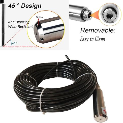 INTBUYING Water Level Sensor 0-65FT Cable 4-20mA Submersible Liquid Level Sensor Throw in Type IP68 24-32VDC for Well Tank Pool in Saudi Arabia