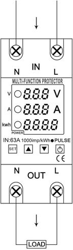 40A / 63A Din Rail قابل للتعديل فوق الجهد وتحت الجهد جهاز حماية حامي التتابع الزائد للحماية الحالية LED رقمي (ZS2-VA، 63A) in Kuwait
