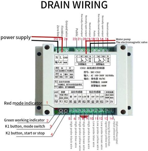 Yosoo XKC Automatic Automatic Switch Relay C352 2P Sensors Liquid Level Control Sunset Valves (XKC-C352-2P) in Saudi Arabia