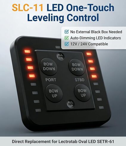 لوحة تحكم SLC-11 LED بلمسة واحدة - بديل للتحكم البيضاوي Lectrotab SETR-61 - متوافق مع مشغلات Lenco & Bennett 12V/24V، لا يتطلب صندوق أسود خارجي in Kuwait