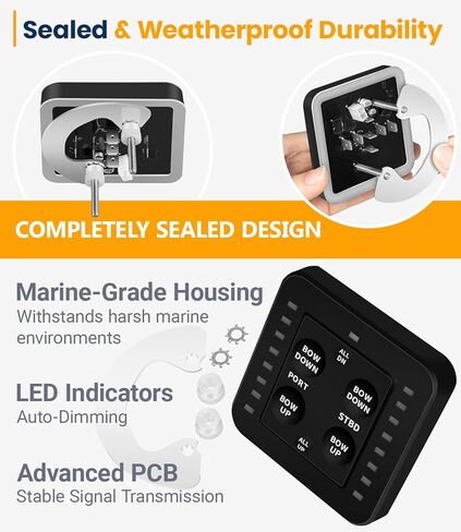 لوحة تحكم SLC-11 LED بلمسة واحدة - بديل للتحكم البيضاوي Lectrotab SETR-61 - متوافق مع مشغلات Lenco & Bennett 12V/24V، لا يتطلب صندوق أسود خارجي in Kuwait