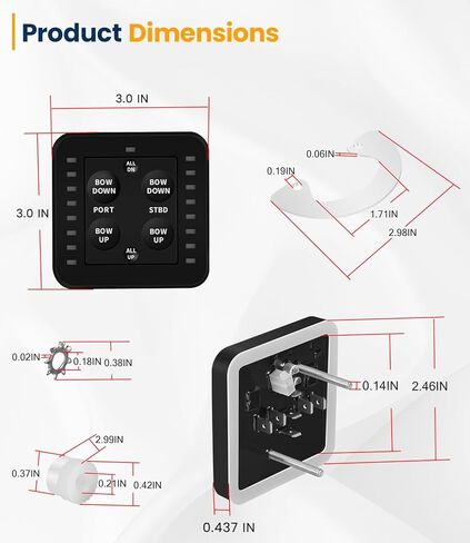 لوحة تحكم SLC-11 LED بلمسة واحدة - بديل للتحكم البيضاوي Lectrotab SETR-61 - متوافق مع مشغلات Lenco & Bennett 12V/24V، لا يتطلب صندوق أسود خارجي in Kuwait