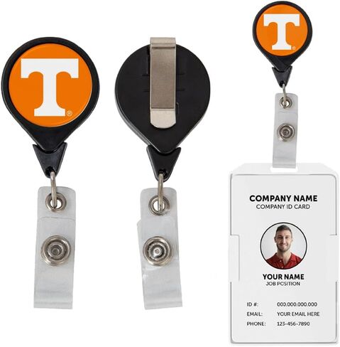 Desert Cactus University of Tennessee Retractable Badge Holder UT Knoxville Volunteers Vols ID Reel with Ticket Clip for Lanyard, Work, School & Office Access in Saudi Arabia