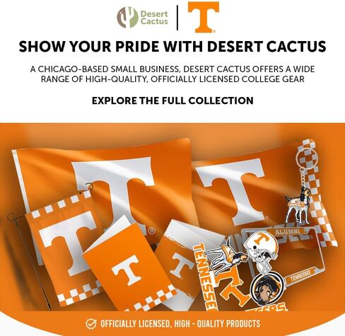 Desert Cactus University of Tennessee Retractable Badge Holder UT Knoxville Volunteers Vols ID Reel with Ticket Clip for Lanyard, Work, School & Office Access in Saudi Arabia