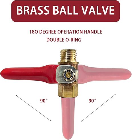 Ball Valve, 4Pack Set 1/4" Heavy Duty Brass Ball Valve Shut Off Switch, 1/4-inch Male Thread Female Thread NPT Fittings Air Compressor Shut-Off Valve, Pipe Fitting Straight Adapter in Kuwait
