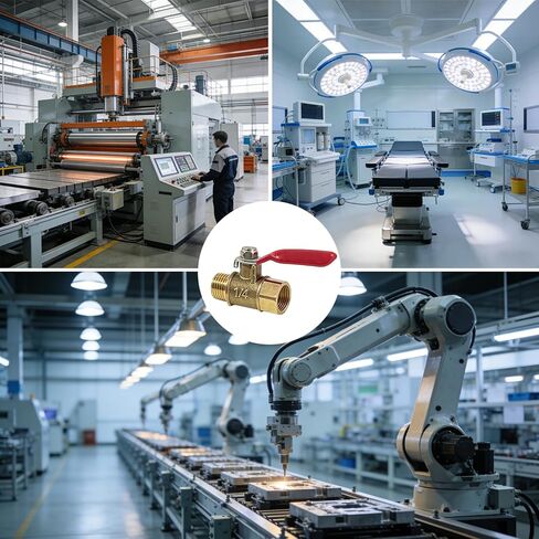 Ball Valve, 4Pack Set 1/4" Heavy Duty Brass Ball Valve Shut Off Switch, 1/4-inch Male Thread Female Thread NPT Fittings Air Compressor Shut-Off Valve, Pipe Fitting Straight Adapter in Kuwait