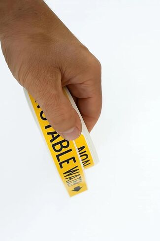 25-Pack Compressed Air Pipe Labels, ASME A13.1 Compliant, 1" x 9.5" with Cuttable Arrow, Blue & White Text, Weatherproof, Permanent Adhesive in Kuwait