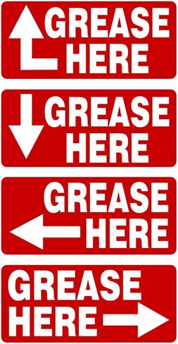 Grease Here Arrow Labels 20 Pack Lubrication Point Stickers (Yellow, 1 inch x 2.25 inch) in Kuwait
