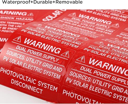 62-Pack Solar PV System Label Kit - Code 2020/2023 Compliant Photovoltaic Stickers - UV Resistant & Reflective Vinyl - Complete Solar Warning Labels for Installers, Inspectors & Homeowners in Kuwait