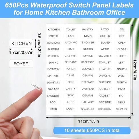 650Pcs Light Switch Labels, Transparent Electric Panel Labels, Light Switches Label, Switches Stickers for Home and Office in Saudi Arabia