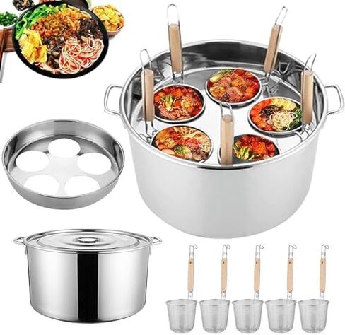 Stainless Steel Pasta Cooker with Divider & Strainer - Multifunctional Noodle Boiler for Home & Restaurant Use, Perfect for Cooking Pasta, Vegetables & More in Saudi Arabia