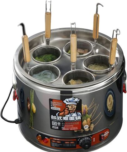 Stainless Steel Commercial Noodle Cooker, Energy-Saving and Thermal Insulation Tabletop Noodle Bucket Noodle Cooker, Applicable to Dumplings, Marinated Materials and Spaghetti, Etc,4 (4) in Saudi Arabia