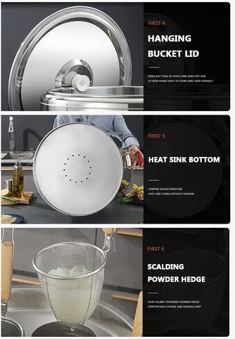 Stainless Steel Commercial Noodle Cooker, Energy-Saving and Thermal Insulation Tabletop Noodle Bucket Noodle Cooker, Applicable to Dumplings, Marinated Materials and Spaghetti, Etc,4 (4) in Saudi Arabia