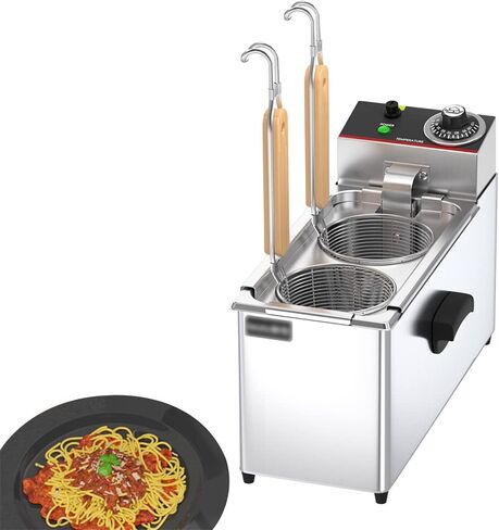 Bench Type Electric Noodle Cooker, Commercial Electric Noodle Cooker, Stainless Steel Double Head Noodle Cooker, Soup Powder Cooker in Saudi Arabia