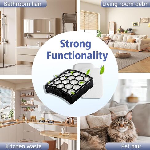 فلتر بديل لـ Shark Navigator Pet Pro ZU60، ZU62، Pet Plus NV251، NV255، Swivel Pro NV150، NV151 مكنسة عمودية، جزء 1238FT60 1239FT60، قطعتان من فلتر Hepa + 4 قطع من الإسفنج واللباد in Kuwait
