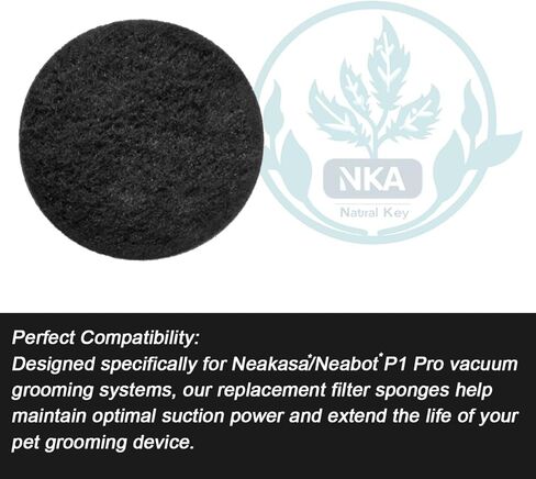 6 PCS Hepa Sponge Filter Replacement for Neakasa P1 Pro/Neabot P1 Pro Pet Grooming Vacuum, Vacuum Cleaner Washable Filter Accessories, 3.77 Inch in Kuwait