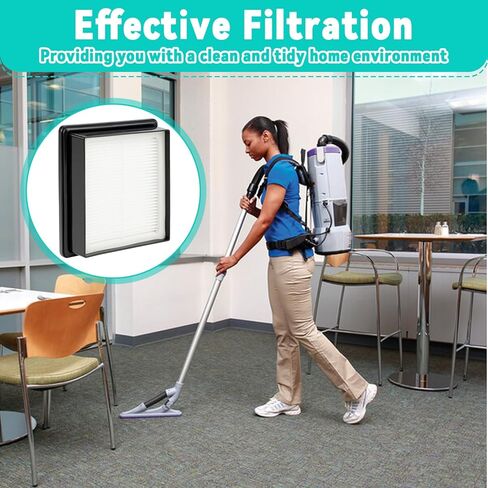 قطعتان من قطع غيار مكنسة كهربائية بديلة لفلتر HEPA 107315 من Proteam رقم 107303، 107304، متوافقة مع Super Coach Pro 6، وSuper Coach Pro 10، وGoFree Flex Pro، وProVac FS6 in Kuwait