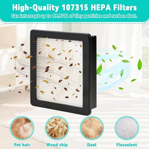 قطعتان من قطع غيار مكنسة كهربائية بديلة لفلتر HEPA 107315 من Proteam رقم 107303، 107304، متوافقة مع Super Coach Pro 6، وSuper Coach Pro 10، وGoFree Flex Pro، وProVac FS6 in Kuwait