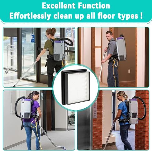 قطعتان من قطع غيار مكنسة كهربائية بديلة لفلتر HEPA 107315 من Proteam رقم 107303، 107304، متوافقة مع Super Coach Pro 6، وSuper Coach Pro 10، وGoFree Flex Pro، وProVac FS6 in Kuwait