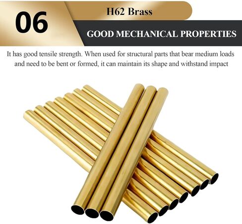 H62 نحاس طول الأنبوب المستقيم غير الملحوم 500 مم، 5 × 0.2 مم - 5 × 1.5 مم مناسب للمنزل، ديكور البستنة والحرف اليدوية، 5 × 0.4 × 500 مم (5 × 0.3 × 500 مم) in Kuwait
