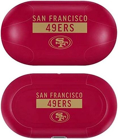 ملصق صوتي من Skinit متوافق مع Samsung Galaxy Buds+ - تصميم سلسلة الأداء الأحمر NFL San Francisco 49ers المرخص رسميًا in Saudi Arabia