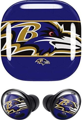Skinit Decal Audio Skin Compatible with Samsung Galaxy Buds Pro - Officially Licensed NFL Baltimore Ravens Zone Block Design in Saudi Arabia