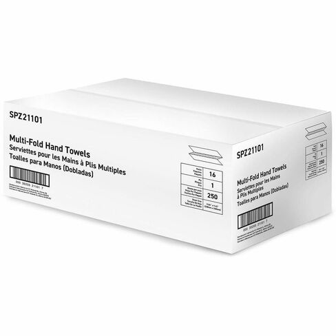 مناشف يد بيضاء متعددة الطي، 250 ورقة في كل عبوة، 16 عبوة (إجمالي 4000) - مناشف ورقية ماصة من طبقة واحدة للاستخدام في الحمامات التجارية والمكاتب والمطاعم والنظافة in Kuwait