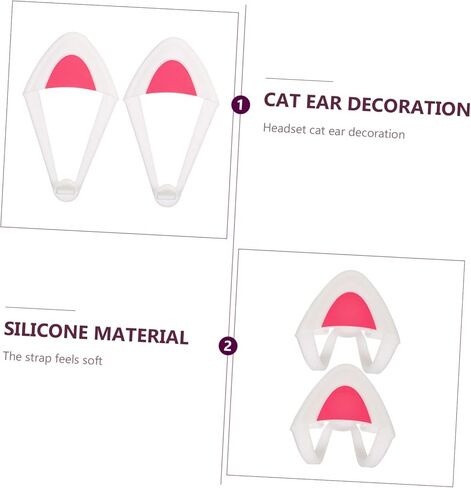 DOITOOL 1pair Adorable Cat Ear Headset Adornments Flexible Easy to Install Headphone Decorations Fit for Various Headsets Great for Friends Cat Cartoon Ear Decors for Headphones in Saudi Arabia