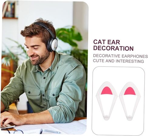 DOITOOL 1pair Adorable Cat Ear Headset Adornments Flexible Easy to Install Headphone Decorations Fit for Various Headsets Great for Friends Cat Cartoon Ear Decors for Headphones in Saudi Arabia