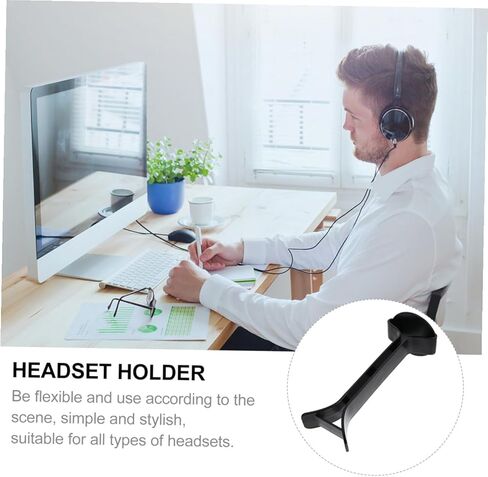 DOITOOL 1pc Headphone Stand Compact Headset Holder Rack for Desk Material Non- Base Storage for Gaming and Office Headphones Black Finish in Saudi Arabia