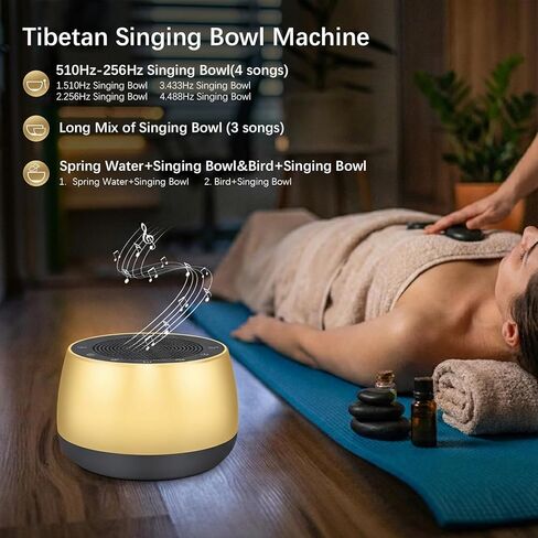 وعاء الغناء التبتي الإلكتروني المحمول القابل لإعادة الشحن، 4 ترددات شفاء (256-510 هرتز)، مؤقت، وعاء الصوت والتأمل لليوجا، الذهن، شفاء الشاكرا وتخفيف التوتر للنساء in Kuwait