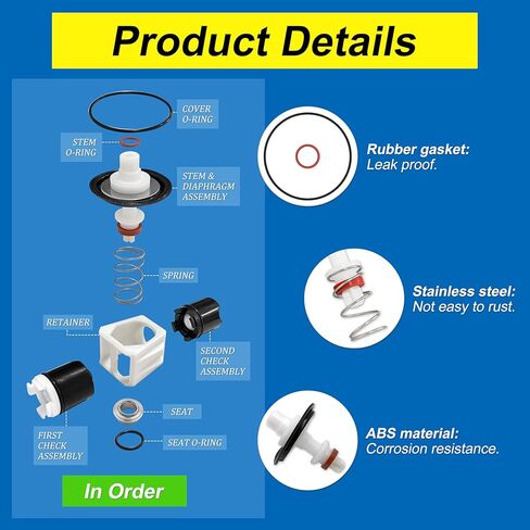 طقم إصلاح إجمالي 0887298 متوافق مع LF009، 009 صمامات 1/4-1/2 بوصة مجموعة منطقة الضغط المنخفض. تتضمن مجموعات الفحص الأولى والثانية، التجنيب، المقعد، الزنبرك، الجذع والحلقة الدائرية. in Kuwait