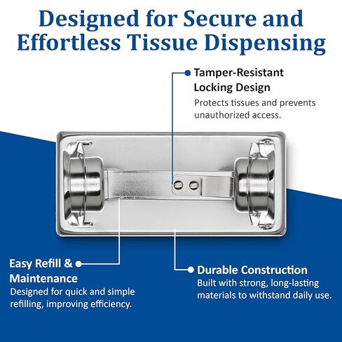 San Jamar - SJMR200XC R200XC Stainless Steel Standard Roll Locking Toilet Tissue Dispenser Chrome, 1 Count (Pack of 1) in Kuwait