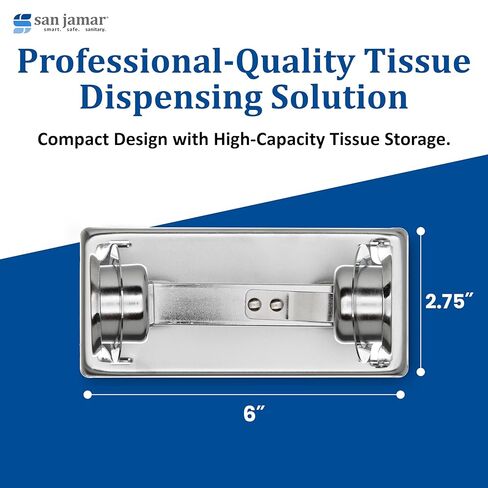 San Jamar - SJMR200XC R200XC Stainless Steel Standard Roll Locking Toilet Tissue Dispenser Chrome, 1 Count (Pack of 1) in Kuwait