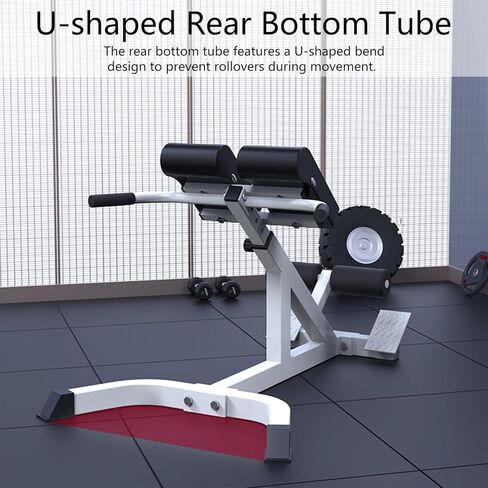 Adjustable Roman Chair, Hyperextension Bench for Back Exercise, White, Steel Frame, Multi-Position Core Training Equipment, Home Men Women Full Body ，U-Shaped Base in Saudi Arabia