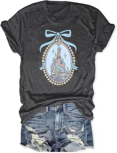 Magic Shirts for Women Cute Castle Graphic Vacation Tops in Kuwait