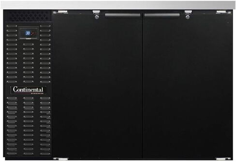 Continental Refrigerator BBC50 Two Section Refrigerated Back Bar Cooler, 50" W x 34-3/4"H, Black Exterior in Kuwait