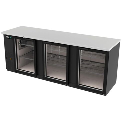 Asber ABBC-94G 95.5-Inch Refrigerated Back Bar Cooler Cabinet with (2) Glass Doors, Black Vinyl, 115v in Saudi Arabia