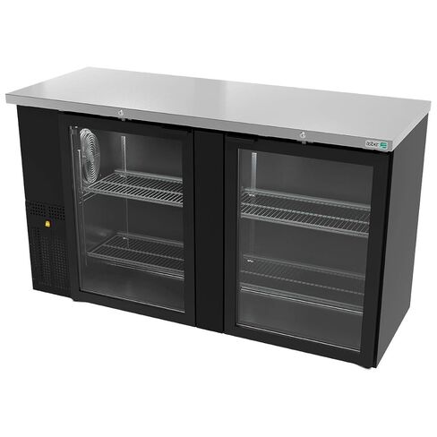 Asber ABBC-24-60G 62.25-Inch Slim Line Refrigerated Back Bar Cooler Cabinet with (2) Glass Doors, Black Vinyl, 115v in Saudi Arabia